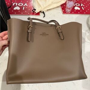 Coach Taupe Leather Tote Bag